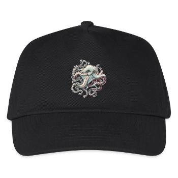 Skurriler Oktopus mit verträumtem Ausdruck - Kinder Basecap - Schwarz - Vorne
