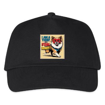 Pomeranian Dog "I am a thief" - Kinder Basecap - Schwarz - Vorne
