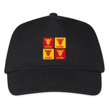 Spanien Stier Nationalfarben Design - Kinder Basecap - Schwarz - Vorne