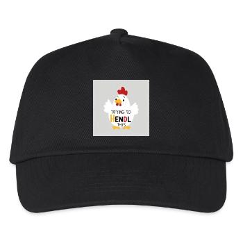 Funny chicken "Trying to hendl this" - Kids’ Baseball Cap - black - Front