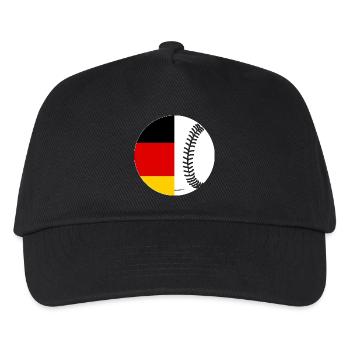 Baseballspieler Deutsche Flagge Baseball - Kinder Basecap - Schwarz - Vorne
