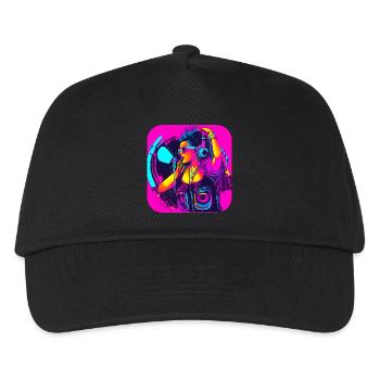80er Motto Party Mixtape - Kinder Basecap - Schwarz - Vorne