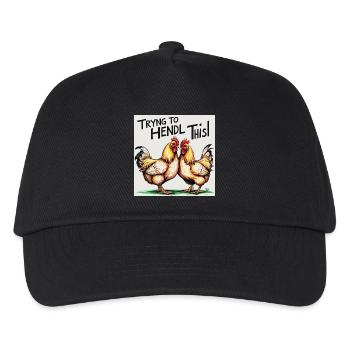 Chickens "Trying to Hendl this" - Kids’ Baseball Cap - black - Front