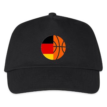 Basketballspieler Deutsche Flagge Basketball - Kinder Basecap - Schwarz - Vorne