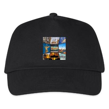 Berlin Skyline City Germany Collage Graffiti - Kids’ Baseball Cap - black - Front