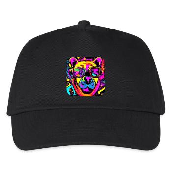 Enseigne au néon style ours - Casquette de baseball Enfant - noir - Devant