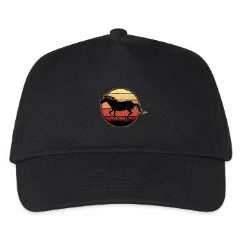 Pferd Retro Galopp - Kinder Basecap - Schwarz - Vorne