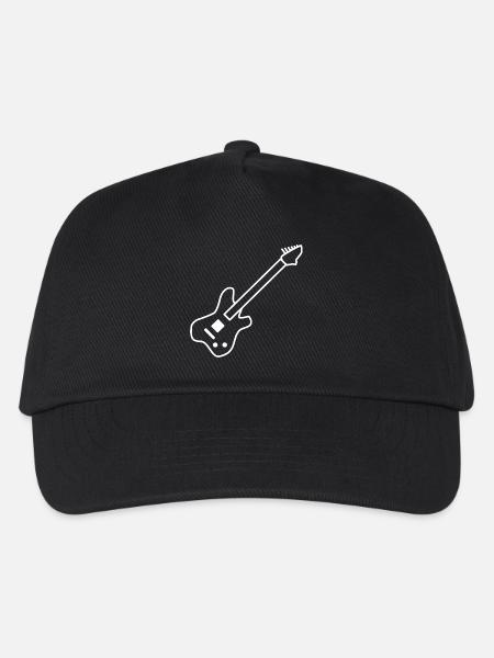 E-Gitarre Gitrarre Musik Rock - Kinder Basecap - Schwarz