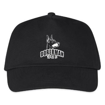 "Doberman Dad" mit Hundekopf - Kinder Basecap - Schwarz - Vorne