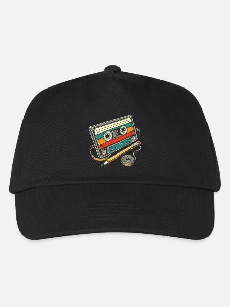 Vintage-Kassette - Kinder Basecap - Schwarz