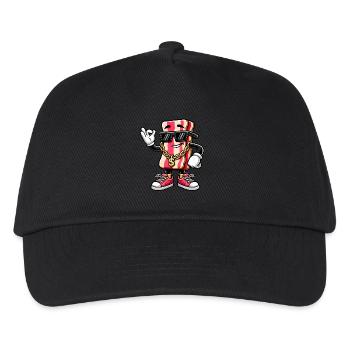 Cooler Speck mit Sonnenbrille Sticker - Kinder Basecap - Schwarz - Vorne