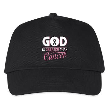 God is Greater Than Cancer - Kids’ Baseball Cap - black - Front