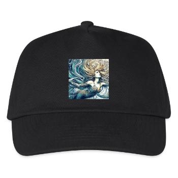 Meerjungfrau Nixe blond Art Nouveau Geschenk - Kinder Basecap - Schwarz - Vorne