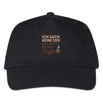 Ich suche keine Eier Kaffee Motiv - Kinder Basecap - Schwarz - Vorne