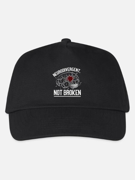 Neurodivergent Not Broken – Strong Mind Statement - Kinder Basecap - Schwarz