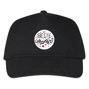 Liebevolles Mama-Design mit Herzmotiven - Kinder Basecap - Schwarz - Vorne