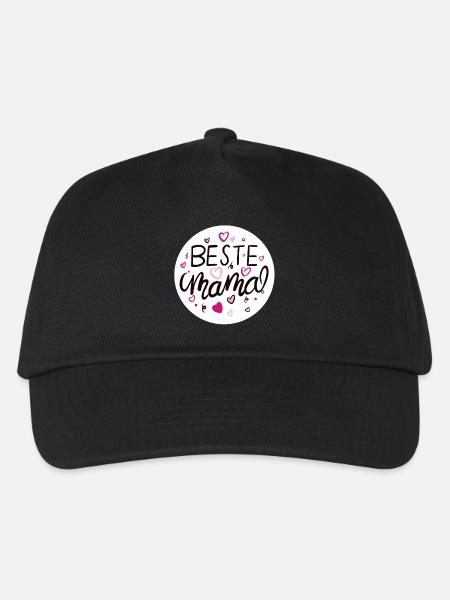 Liebevolles Mama-Design mit Herzmotiven - Kinder Basecap - Schwarz