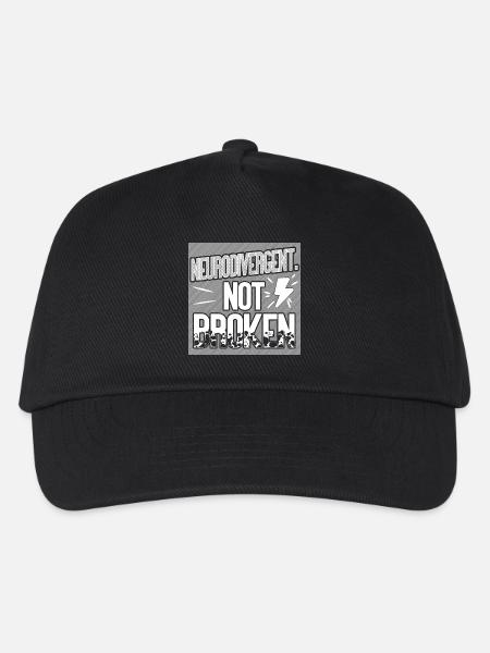 Neurodivergent. Pas cassé. - Casquette de baseball Enfant - noir