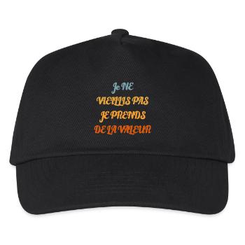 Ich werde nicht alt, ich steigere meinen Wert - Kinder Basecap - Schwarz - Vorne