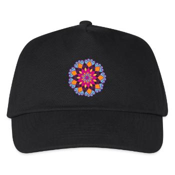 Mandala Yoga Blume Ornament Indien Yogi Meditation - Kinder Basecap - Schwarz - Vorne