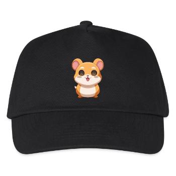 Lustiges und neugieriges Meerschweinchenbaby - Kinder Basecap - Schwarz - Vorne