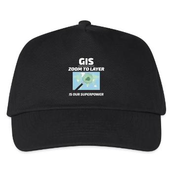 SIG Zoom sur la cartographie des couches Technologie géospatiale - Casquette de baseball Enfant - noir - Devant