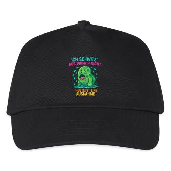 Funny cactus design – "I sweat on principle - Kids’ Baseball Cap - black - Front