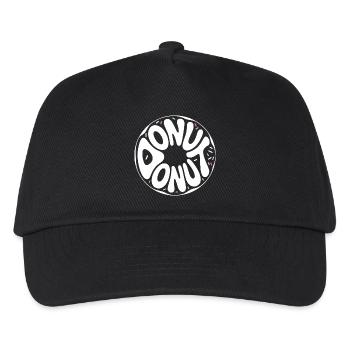 Donut - Cooles Donut-Logo - Kinder Basecap - Schwarz - Vorne