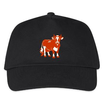 Rotbraunes Milchkuh Design – Land & Bauernhof - Kinder Basecap - Schwarz - Vorne