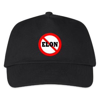 Anti Elon Round NO Bumper - Kinder Basecap - Schwarz - Vorne