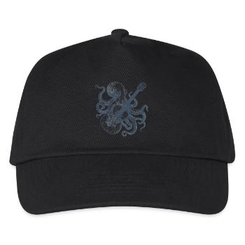 Octopus with Guitar Vintage Retro Music Band Look - Kids’ Baseball Cap - black - Front
