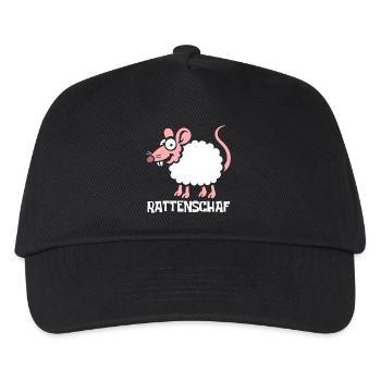 Rattenschaf - Wortspiel mit Ratte und Schaf - Kinder Basecap - Schwarz - Vorne