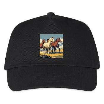 Quarter Horse Herde - Kinder Basecap - Schwarz - Vorne