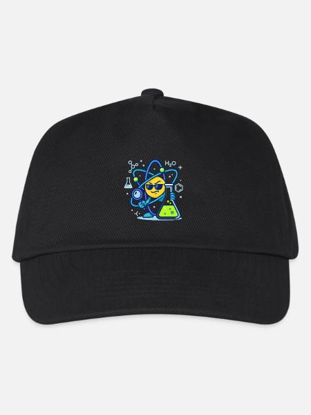 Sneaky Atom Vibes - Physics and Chemistry Design - Kids’ Baseball Cap - black