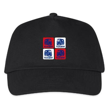 Thailand Tuk Tuk Design - Kinder Basecap - Schwarz - Vorne