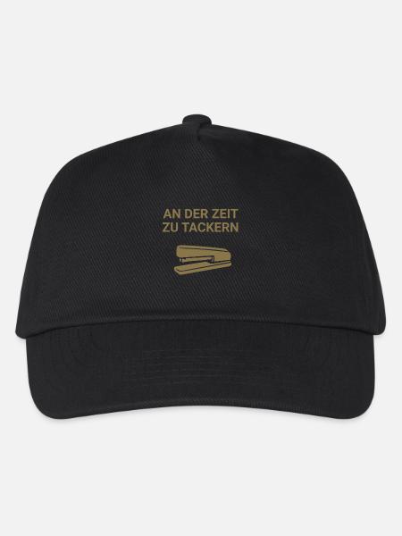 An der Zeit zu tackern - Kinder Basecap - Schwarz