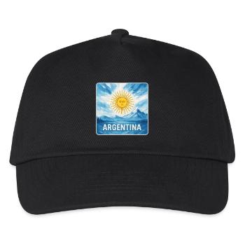Argentinien Nationalfarben Design - Kinder Basecap - Schwarz - Vorne