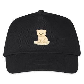 Nordische Arktis - Eisbär - Kinder Basecap - Schwarz - Vorne