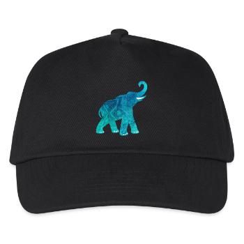Mandala Namaste Elefant Yoga Indien Meditation om - Kinder Basecap - Schwarz - Vorne