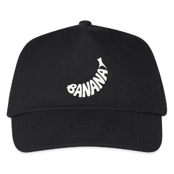 Bananenfrucht Wortkunst - Kinder Basecap - Schwarz - Vorne