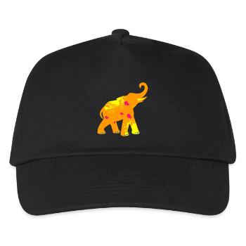 Elephant Yoga Blobs Speckle Yoga India Holi om - Kids’ Baseball Cap - black - Front