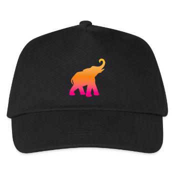 Elefant Verlauf Yoga farbenfroh Indien Meditation - Kinder Basecap - Schwarz - Vorne