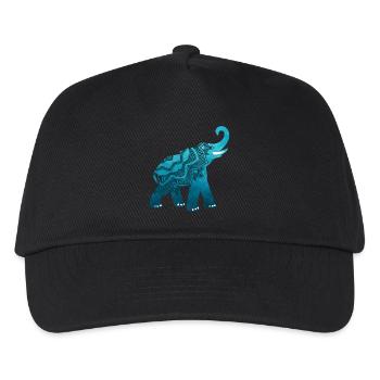 Mandala Yoga Elefant Indien Tierliebe Meditation - Kinder Basecap - Schwarz - Vorne