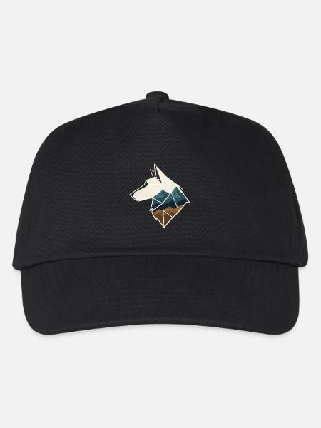 Geometrischer Wolf - Kinder Basecap - Schwarz