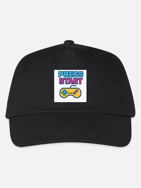 Press Start Gaming Grafik Vintage - Kinder Basecap - Schwarz