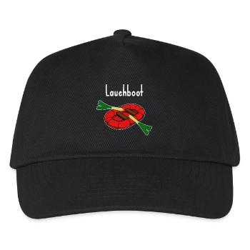 Lauchboot Lustiges Bild Witz dünn - Kinder Basecap - Schwarz - Vorne