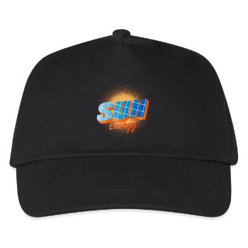 Typography with solar cells and bright sun - Kids’ Baseball Cap - black - Front