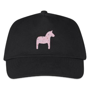 Dalapferd Punkte Dots skandinavisch Deko skandi - Kinder Basecap - Schwarz - Vorne