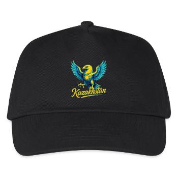 Kazakhstan Eagle Sun Flag Flag Gift - Kids’ Baseball Cap - black - Front