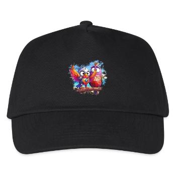 Strandroboter Vögel, Licht, Freude, Farben - Kinder Basecap - Schwarz - Vorne